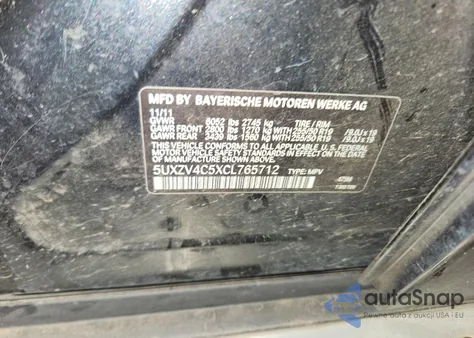 2012 BMW X5 xDrive35I z USA, uszkodzony, nr VIN 5UXZV4C5XCL765712